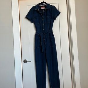 Anthropologie Pilcro Belted Denim Jumpsuit